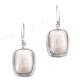 11/16" 925 Silver White Mabe Pearl French Wires Earrings