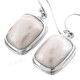 11/16" 925 Silver White Mabe Pearl French Wires Earrings