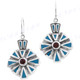15/16" 925 Silver Garnet Red French Wires Earrings