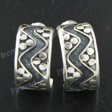 11/16" 925 Silver Art Post Earrings