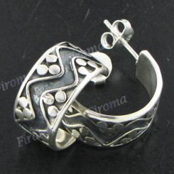 11/16" 925 Silver Art Post Earrings