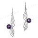 1 3/16" 925 Silver Amethyst French Wires Earrings