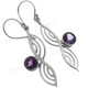 1 3/16" 925 Silver Amethyst French Wires Earrings