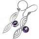 1 3/16" 925 Silver Amethyst French Wires Earrings