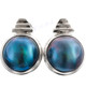 13/16" 925 Silver Blue Mabe Pearl Post Earrings