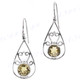 7/8" 925 Silver Lemon Quartz French Wires Earrings