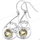 7/8" 925 Silver Lemon Quartz French Wires Earrings
