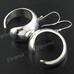 1 3/16" 925 Silver Art French Wires Earrings
