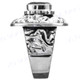 13/16" 925 Silver Red Garnet Face us 7 Ring