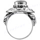 13/16" 925 Silver Red Garnet Face us 7 Ring
