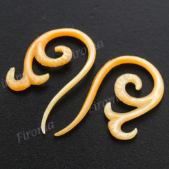 1 3/8" Goldlip Mother Of Pearl Tribal Plug Earrings