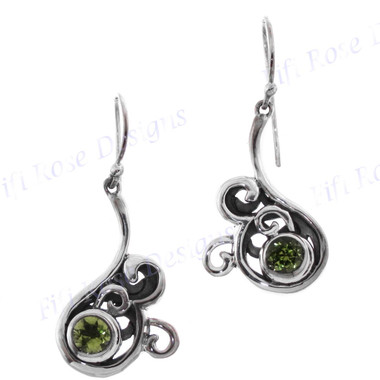 7/8" 925 Silver Peridot French Wires Earrings