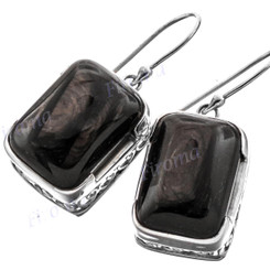 11/16" 925 Silver Hypersthene French Wires Earrings