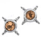 5/8" 925 Silver Citrine Round Post Earrings