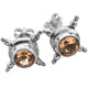 5/8" 925 Silver Citrine Round Post Earrings