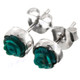 1/4" 925 Silver Turquoise Flower Post Earrings