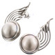 1 1/4" 925 Silver White Mabe Pearl Post Earrings