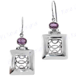 7/8" 925 Silver Amethyst French Wires Earrings