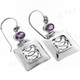 7/8" 925 Silver Amethyst French Wires Earrings