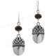 1 3/16" 925 Silver Smokey Quartz French Wires Earrings