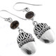 1 3/16" 925 Silver Smokey Quartz French Wires Earrings