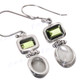 13/16" 925 Silver Peridot Mother Of Pearl Shell French Wires Earrings
