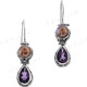 13/16" 925 Silver Amethyst Freshwater Pearl French Wires Earrings