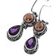 13/16" 925 Silver Amethyst Freshwater Pearl French Wires Earrings