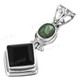 1 9/16" 925 Silver Onyx Emerald Pendant