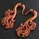 2 13/16" Natural Wood Fake Gauge Post Earrings