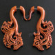 2 13/16" Natural Wood Fake Gauge Post Earrings