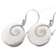 11/16" 925 Silver Cone Shell Round Eye French Wires Earrings