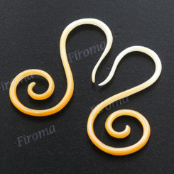 1 3/4" Goldlip Mother Of Pearl Tribal Plug Earrings