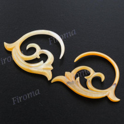 1 9/16" Goldlip Mother Of Pearl Tribal Plug Earrings