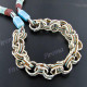 2mm Glass Seed Beads 34" Turquoise Beige Necklace