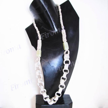 2mm Glass Seed Beads 34" Beige Necklace