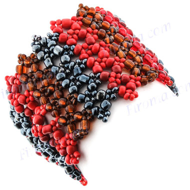 Seed Beads 7" Hematite Bronze Bracelet