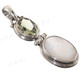 1 9/16" 925 Silver Mother Of Pearl Green Amethyst Shell Pendant