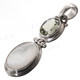 1 9/16" 925 Silver Mother Of Pearl Green Amethyst Shell Pendant