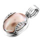 7/8" 925 Silver Gold Mabe Pearl Champagne Pendant