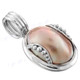 7/8" 925 Silver Gold Mabe Pearl Champagne Pendant
