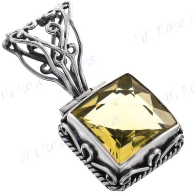 1 1/16" 925 Silver Lemon Quartz Pendant