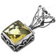 1 1/16" 925 Silver Lemon Quartz Pendant