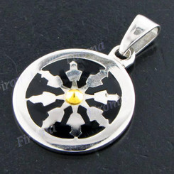 1 5/16" 925 Silver Gold Pendant
