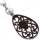 3 7/16" 925 Silver Coconut White Mabe Pearl Pendant