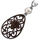 3 7/16" 925 Silver Coconut White Mabe Pearl Pendant