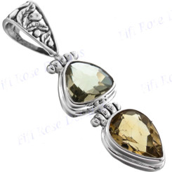 1 9/16" 925 Silver Lemon Quartz Citrine Pendant