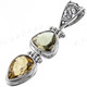 1 9/16" 925 Silver Lemon Quartz Citrine Pendant