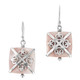 5/8" 925 Silver Pink Mother Of Pearl Shell French Wires Earrings