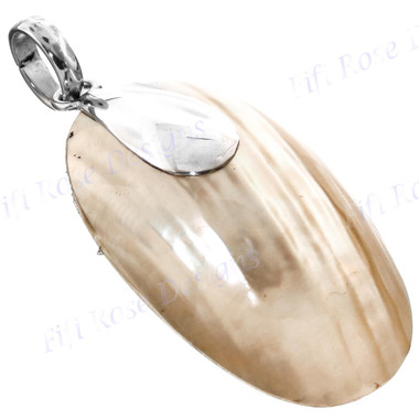 1 3/4" 925 Silver Gold Turbo Shell Pendant